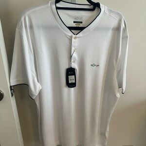 Greg Norman White Polo with Black Trim, NWT, Size XL